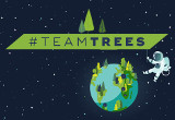 The TeamTrees Logo with the Globe and an Astronaut